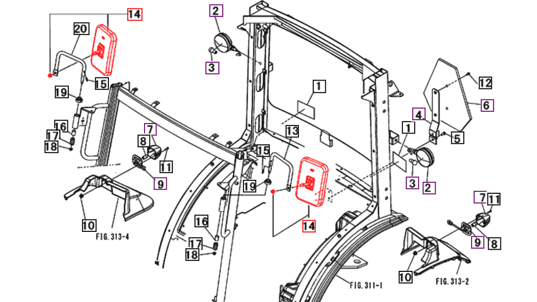Mahindra Rear Mirror 19463541000